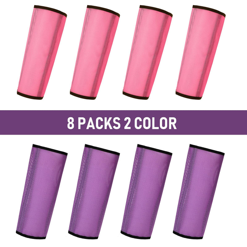 Set of 8 Mesh Fly Boots for Horse Loose Breathable Mesh Horse Boots Protective Horse Leg Wraps Horse Leggings for Preventing Flies and Mosquitoes Bites (Pink Purple) Pink Purple - BeesActive Australia