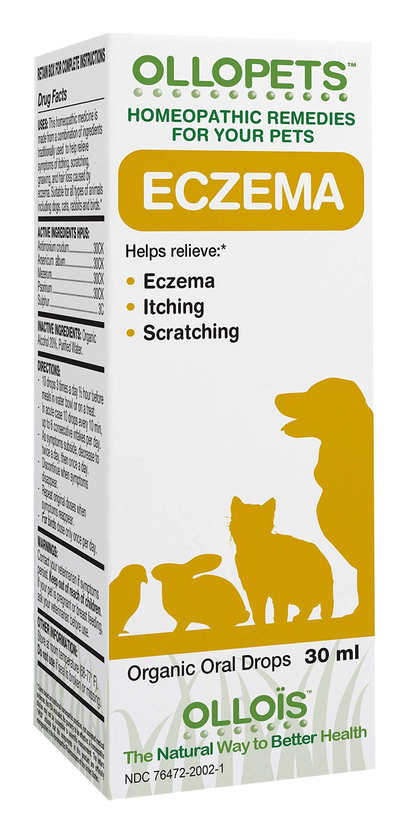 OLLOPETS Eczema, Organic Homeopathic Pet Remedy for All Pets, 1 Fl Ounce