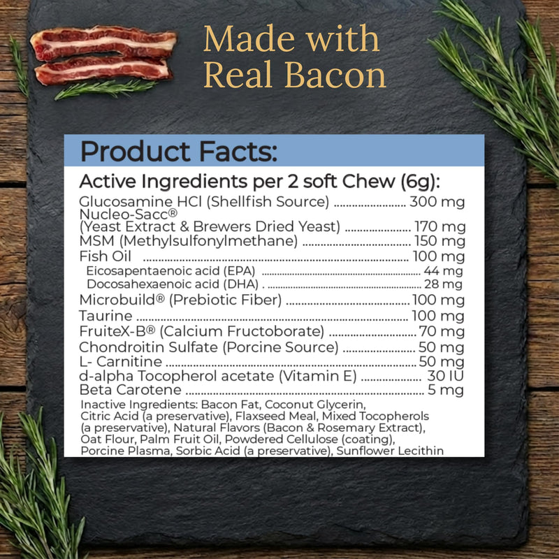 Basset Hound Multivitamins, 90 Count, Made in the USA with Real Bacon.