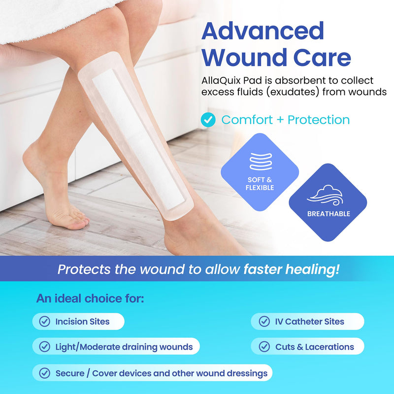 Island Wound Dressing for Long Incisions, Extra Large Wound Dressing with Adhesive Border, Surgical Gauze Pads, 4x14 Inch, 25 Count 4" x 14" (Box of 25)
