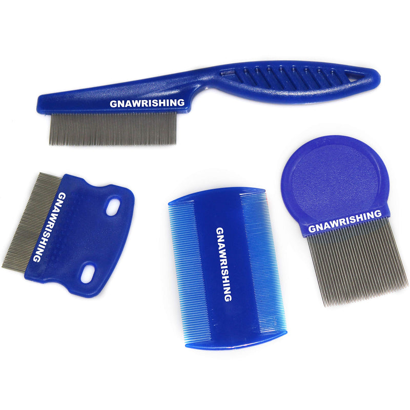 Flea Comb 4Pcs with High Strength Teeth Pet Tear Stain Remover Combs, Pet Dog Cat Grooming Comb Set Effective Float Hair Remover - BeesActive Australia
