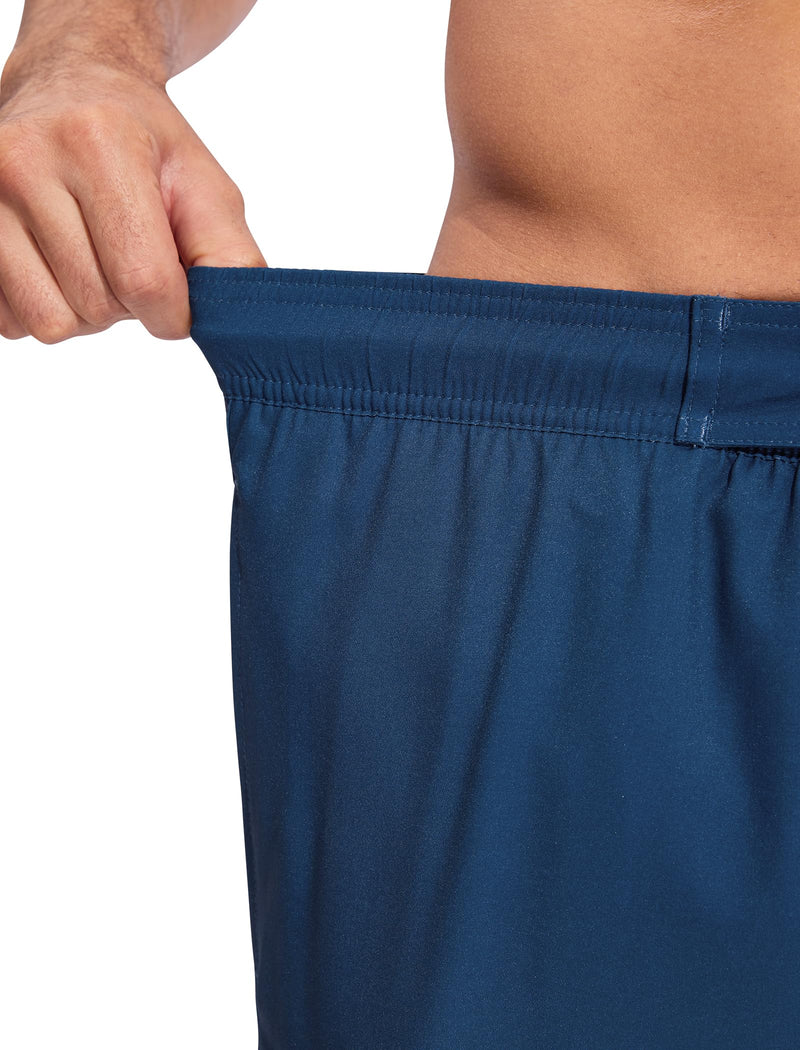 SILKWORLD Mens Swim Trunks Quick Dry Bathing Suit 9 Inch Swim Shorts with Mesh Lining and Zipper Cargo Pockets Navy Blue X-Large