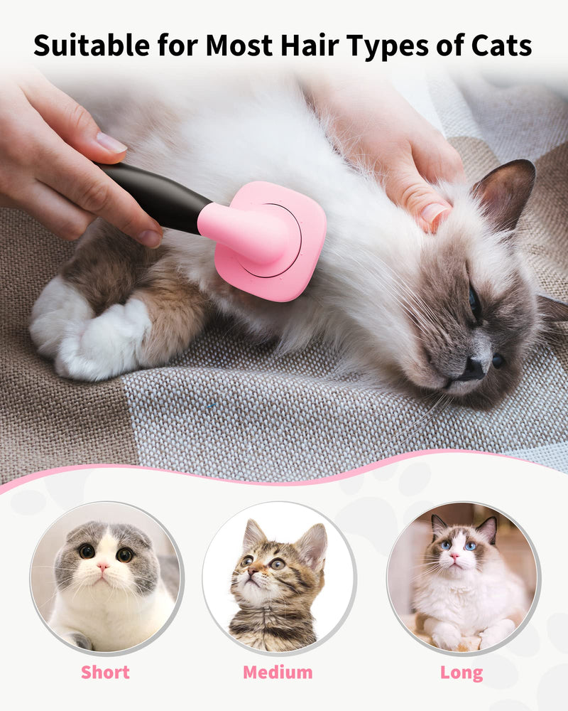 Glendan Dog Brush & Cat Brush- Slicker Pet Grooming Brush- Shedding Grooming Tools(Pink) Small Pink - BeesActive Australia