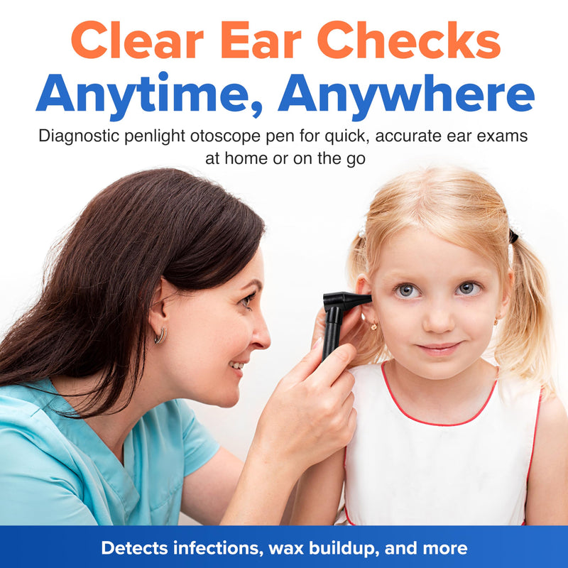 EarClear RX Diagnostic Penlight Otoscope – Bright LED Otoscope for Clear Ear Checks - Lightweight & Portable Ear Scope for Travel – Ear Inspection Scope Designed for Home Use w/ Doctor's Instruction - BeesActive Australia