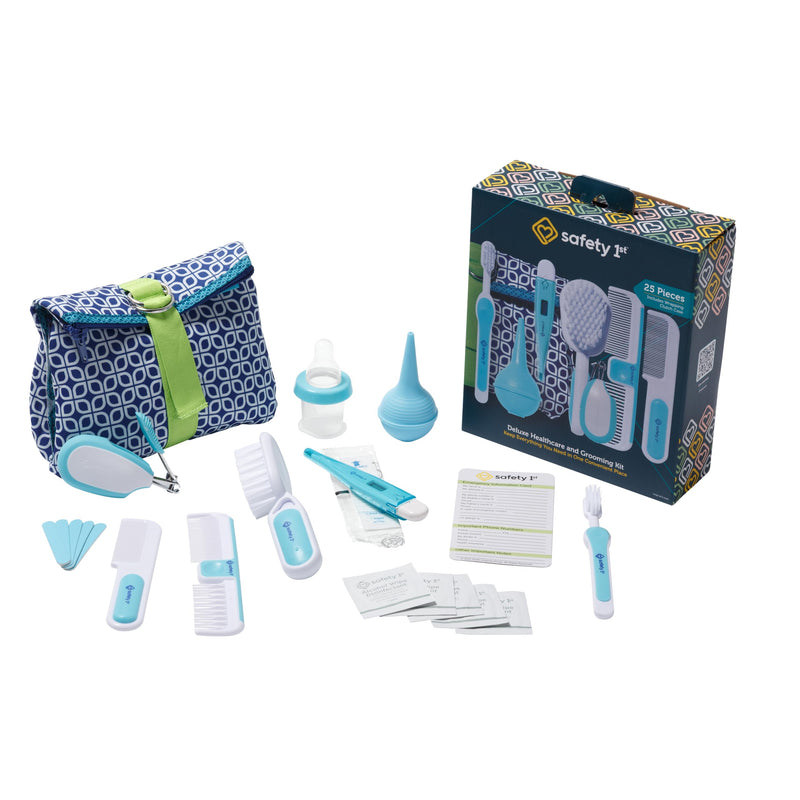 Safety 1st Deluxe Baby Healthcare and Grooming Kit, Arctic Blue, Newborn Baby Essentials, One Size, 25 Pieces 25 Piece Set
