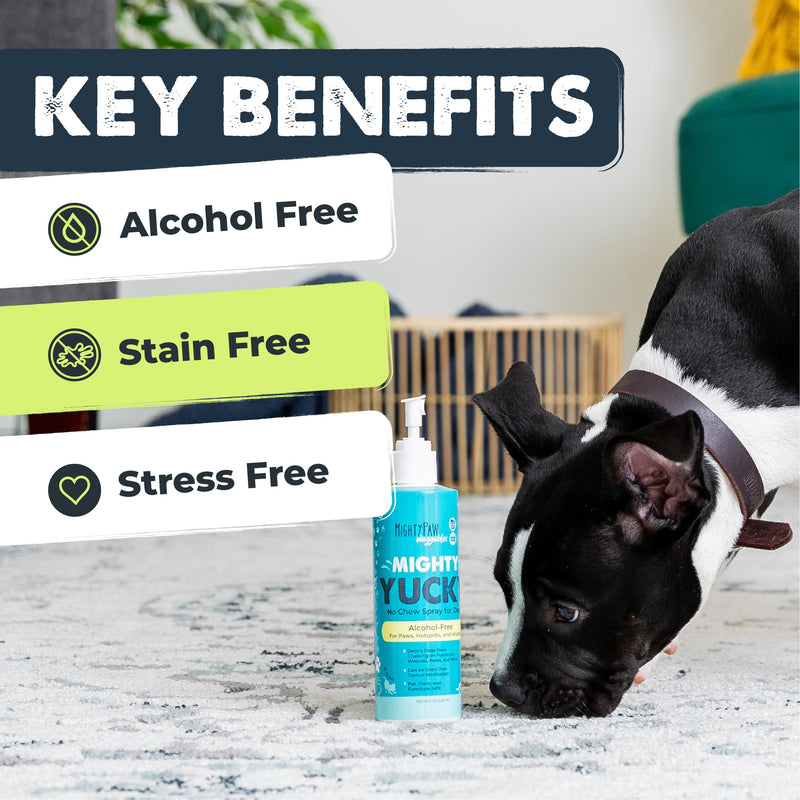 Mighty Paw Waggables Yucky No Chew Spray for Dog (Made in The USA) | Bitter Apple Sprayer for Pets to Stop Chewing. Dog Repellent Spray for Furniture. Anti Chew Sprayer Pets. (8 oz) 8oz