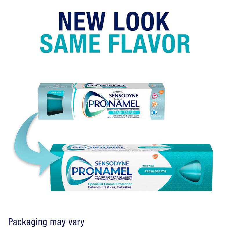 Sensodyne Pronamel Fresh Breath Enamel Toothpaste for Sensitive Teeth and Cavity Protection, Sensitivity Protection, Fresh Wave - 4 Ounces x 4 - BeesActive Australia