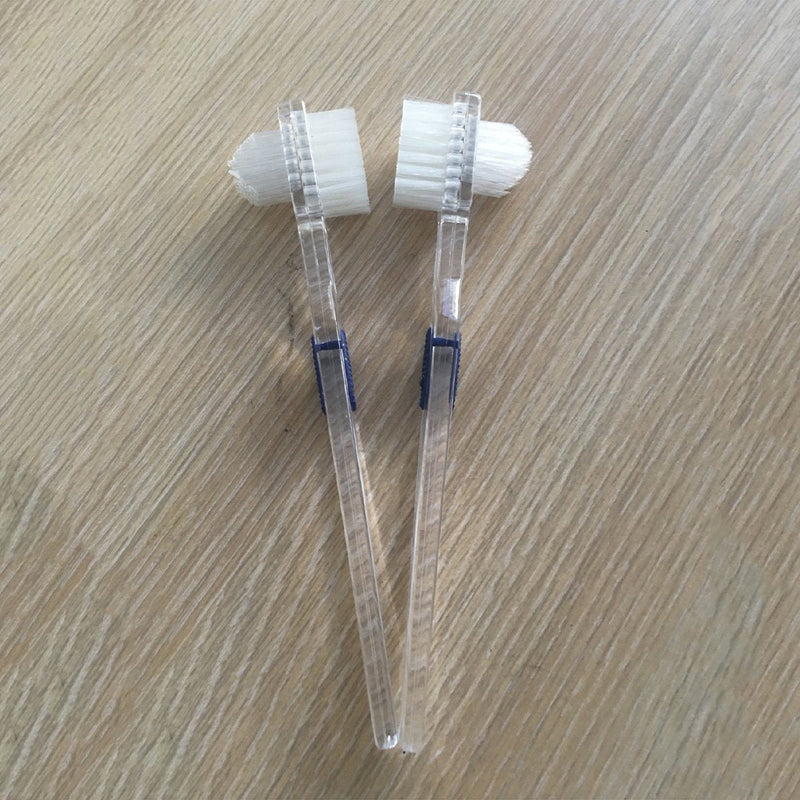 Healifty Denture Brush False Teeth Cleaning Tool Double-Sided Toothbrush 3pcs - BeesActive Australia