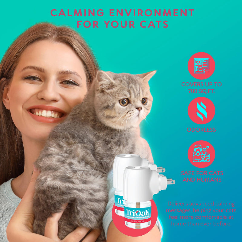 Cat Calming Pheromone Diffuser Plug-in – Feline Pheromones for Home Comfort, Helps Reduce Spraying, Scratching, Fighting & Excessive Meowing (Mint) Mint