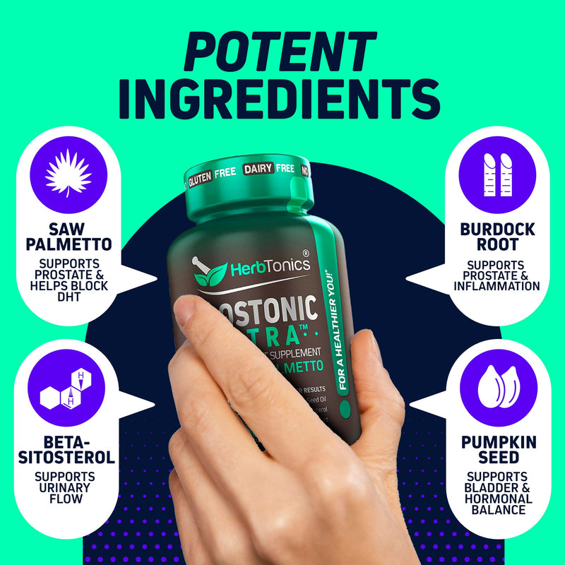 Dual Prostate & Hair Support for Men – Saw Palmetto, Beta-Sitosterol, Pumpkin Seed – Promotes Urinary Health & Natural DHT Blocking – 120 Capsules