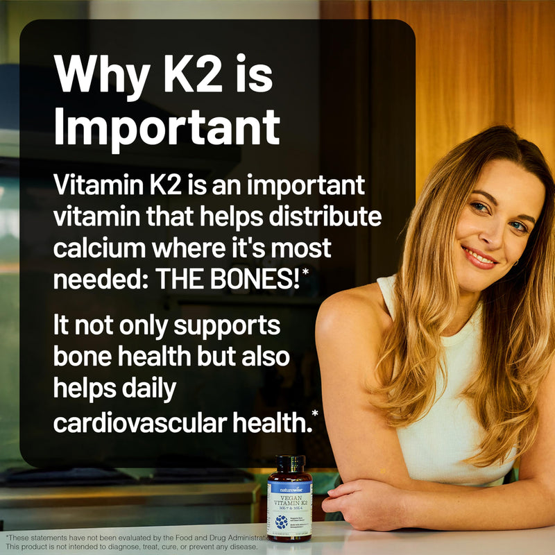 NatureWise Vitamin K2 600mcg Supplement with MK-7 100mcg & MK-4 500mcg - Enhanced Bioavailable Formula - K Complex for Bone and Heart Health - Vegan, Gluten Free, Non-GMO -180 Softgels[6-Month Supply] 180 Count (Pack of 1)