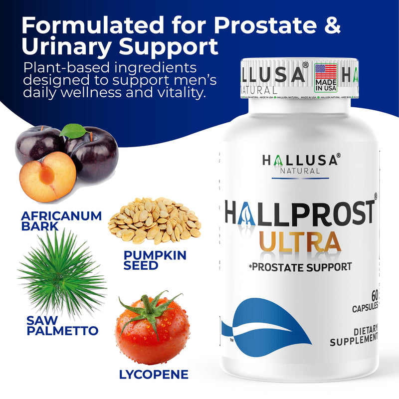 2-Pack Hallprost Ultra Prostate Health Supplement 120 Count | Saw Palmetto Blend 810mg for Urinary Tract & Bladder Support with Lycopene, Pygeum, Pumpkin Seed, Zinc & Vitamin E