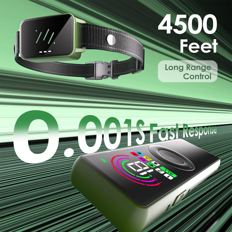 Dog Shock Collar 2 Dogs, 4500FT Dog Training Collar Rechargeable Waterproof IP67 Electronic Collar, Adjustable Collar for Dog 8-120 Lbs, 3 Training Modes Beep Dog Shock Collar with Remote Control 2 Pack Green - BeesActive Australia