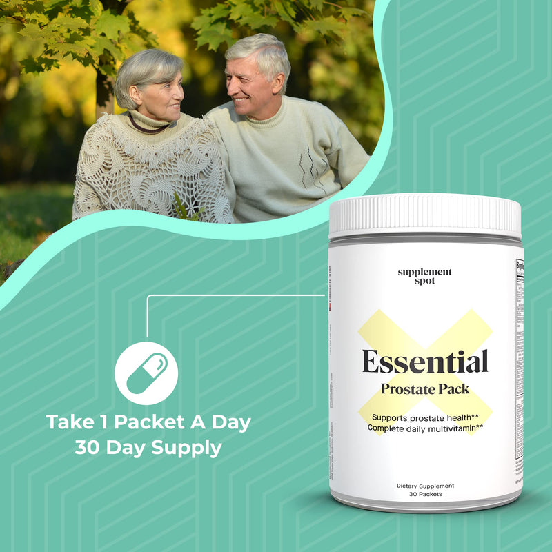 Essential Prostate Health Pack - Daily Multivitamin Supplements for Men w/Saw Palmetto, Vitamins, Minerals - Daily Multivitamin for Men to Support Prostate & Overall Health - 30 Packets
