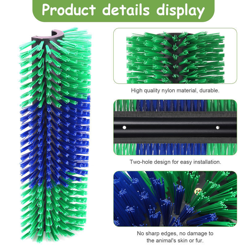 Livestock Scratching Brush, 17.5 x 7.8 Inch Goat Brushes for Grooming, Horse Brushes for Shedding, Livestock Brush with 4 Screws Great for Horse, Elk, Cattle, Pig, Sheep（Green） GREEN-1PCS - BeesActive Australia