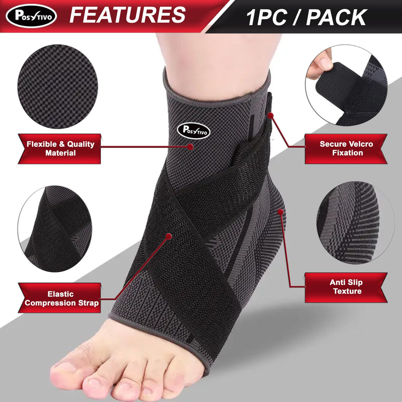 Ankle Braces for Men & Women Stabilizing - Adjustable Ankle Brace for Sprained Ankle, Plantar Fasciitis, Achilles Tendonitis Pain | Foot Wraps for Volleyball & Basketball Injury Recovery Large