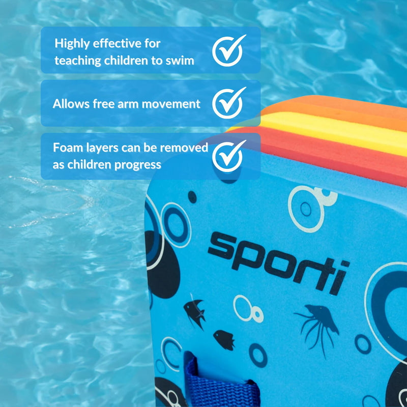 Sporti Progressive Back Float,Swim Belt Bubble Adjustable Belt & Layers,Floatie with Multiple Layers for Kids Swim Trainer Multi - BeesActive Australia