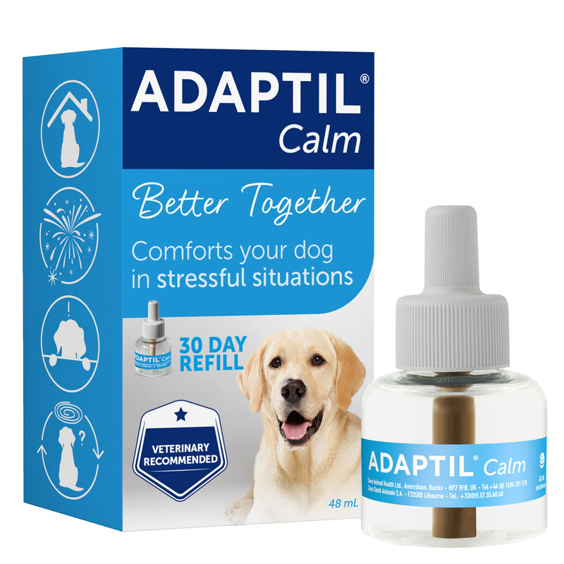 30 Day Refill For Adaptil Calm Home Diffuser For Dogs | 1 Refill For Adaptil Dog Calming Plug In Pheromone Diffuser To Help Reduce Anxiety And Stress In Pet Dogs | Diffuser Helps Dogs Stay Calmer 30 day refill pack