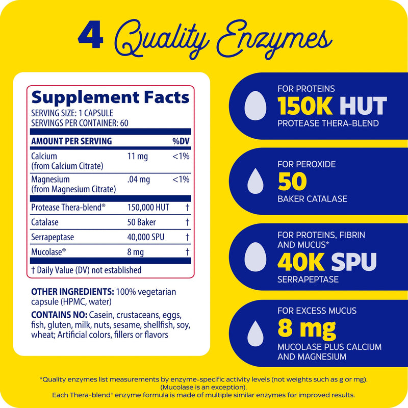 Enzymedica Immune Defense Regular Strength Caps - 180 Capsules | Proteolytic Enzyme Supplement for Men & Women, Immune Health Support Supplement with Protease, Catalase, Vegan 180 Count (Pack of 1)