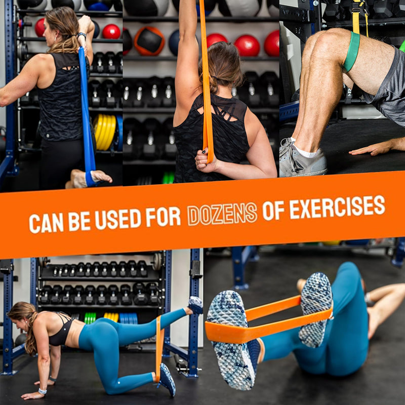 Pure Band - Latex-Free Professional Resistance Bands for Working Out, Stretching, Rehab, & Physical Therapy - Premium, Stretch Bands for Exercise & Recovery - Super Strong Exercise Bands ORANGE - LIGHT RESISTANCE - BeesActive Australia