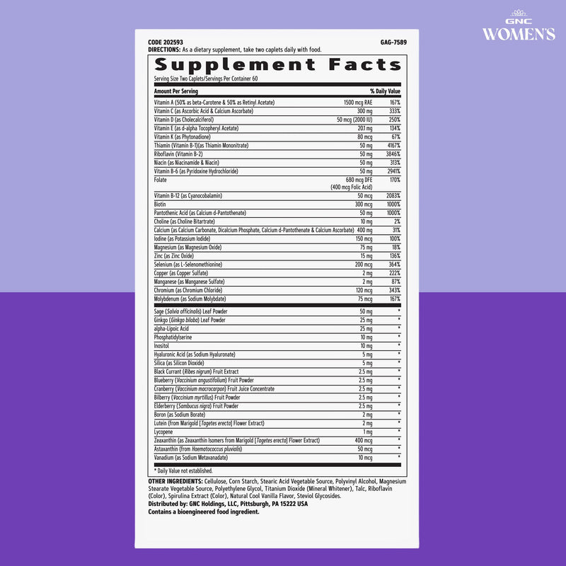 GNC Women's 50 Plus Multivitamin V2, 120 Count, 60 Servings | Provides B Vitamins for Metabolism and Energy Support, Delivers Tailored Nutrition for Women's Energy, Balance, and Health 120 Count (Pack of 1) Old Version