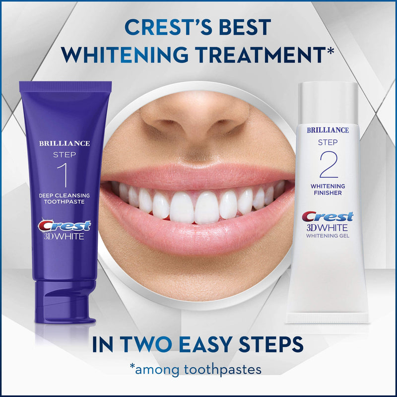Crest 3D White Brilliance 2 Step Kit, Deep Clean Toothpaste (4oz) + Teeth Whitening Gel (2.3oz) 1 Ounce (Pack of 1) - BeesActive Australia
