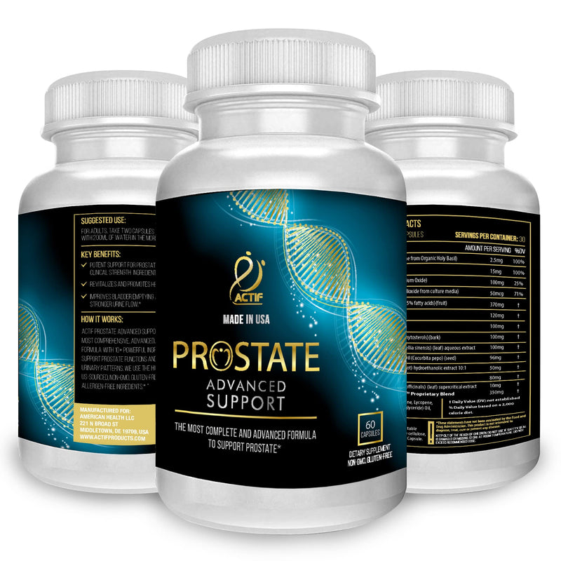 ACTIF Prostate Advanced Support with 20+ Factors, Complete Support for Prostate - 60 Capsules, Made in USA, Non-GMO