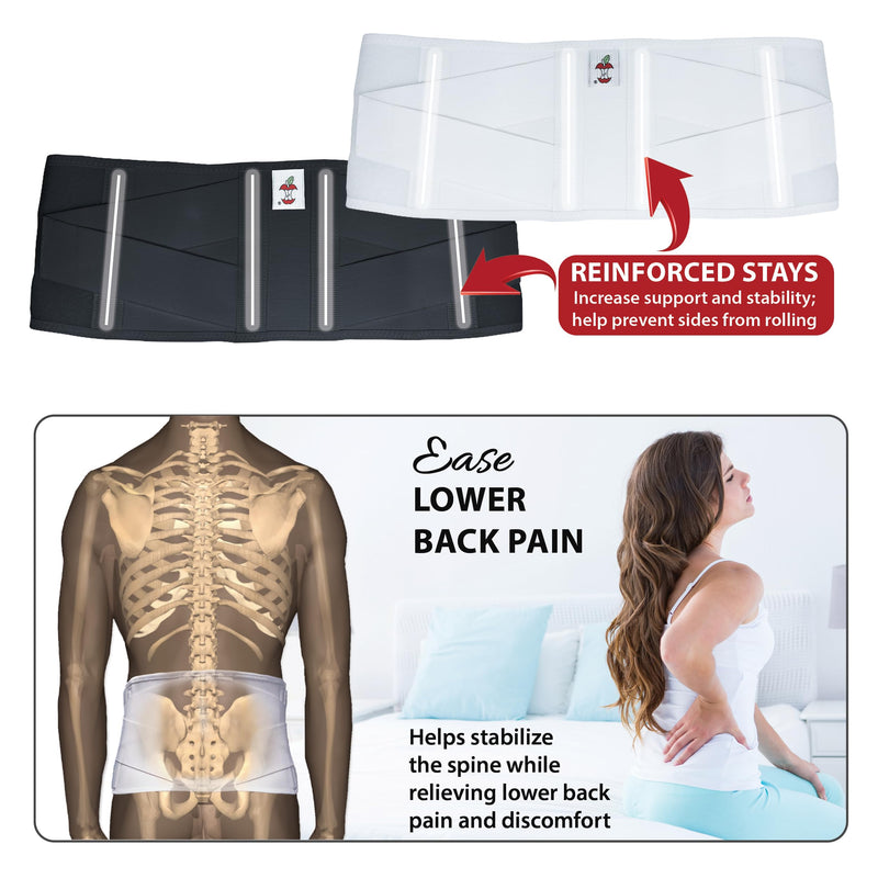 Core Products Corfit LS Lumbar Support Adjustable Back Brace for Pain Relief, Men/Women - White, Medium/Large