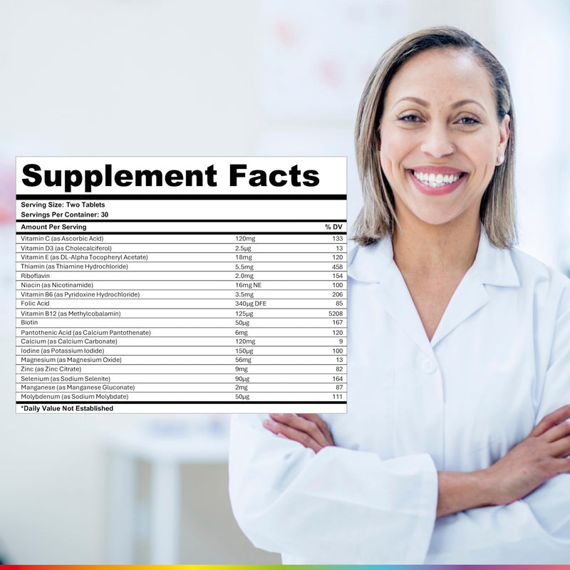 Health & Her Multivitamin for Women 55+ & Postmenopausal, 30 Day Supply | Daily dietary supplement with 22 key nutrients for wellbeing after menopause; Vegan, gluten-free; 60 tablets