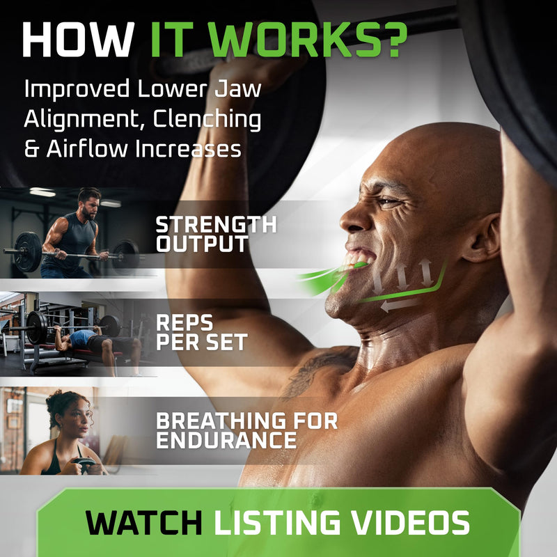 New Age Performance 6DS Weightlifting Mouthpiece, Increase Strength & Reps for Lifting, Powerlifting, Strongmen, Bodybuilding, Calisthenics, Workout Accessory, Fitness Gear (Black) Black - BeesActive Australia