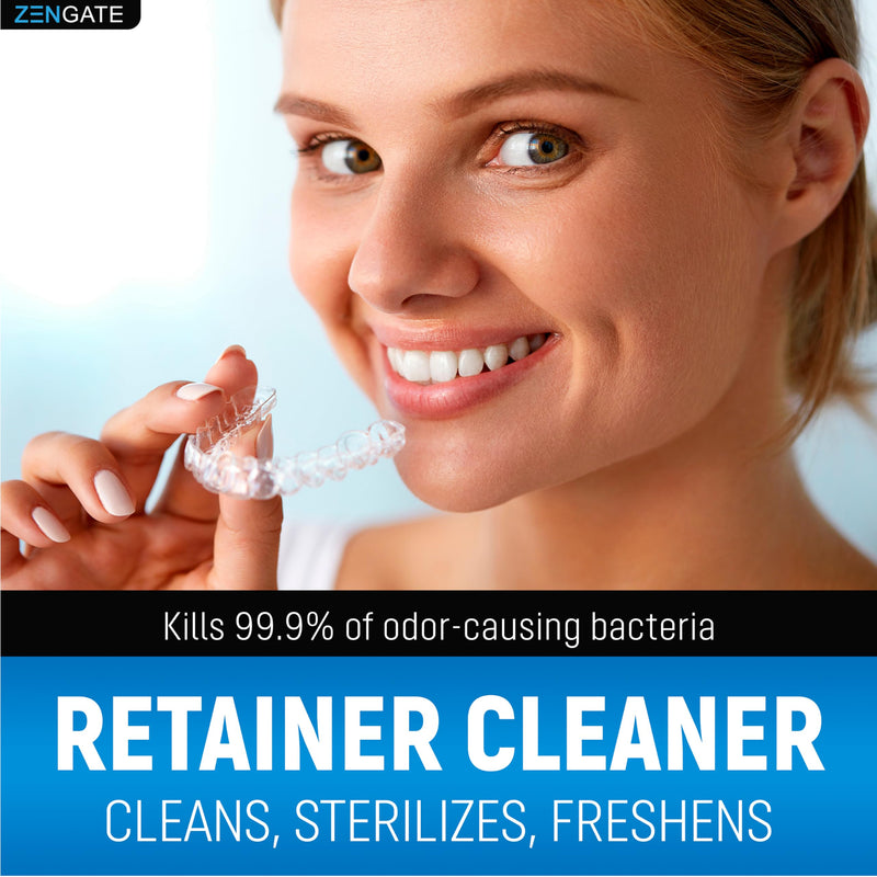 ZENGATE Retainer Cleaner Tablets - Quick 3-Minute Clean for Dentures, Mouth Guards, Aligners, and Night Guards - 120 Dental Cleansing Tablets - FSA HSA Approved Dental Appliance Cleanser 1 Pack - BeesActive Australia
