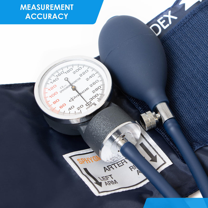 Primacare DS-9197-BL Professional Classic Series Manual Adult Size Blood Pressure Kit, Emergency Bp kit with Stethoscope and Portable Leatherette Case, Nylon Cuff, Blue - BeesActive Australia