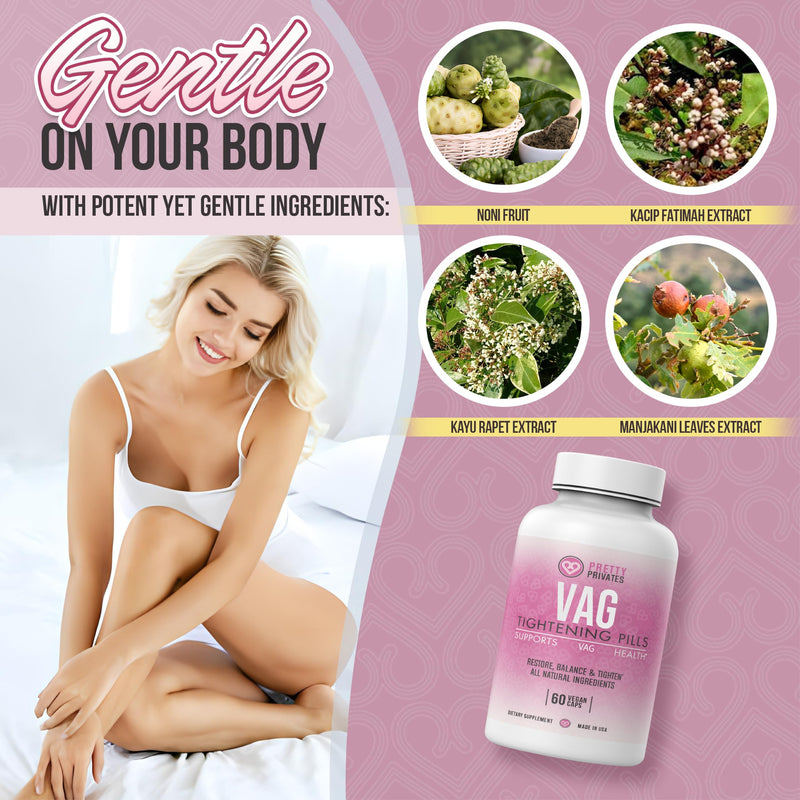 Pretty Privates Vaginal Tightening Pills - Tighten, Rejuvenate & Lubricate - All-Natural Vaginal Tightening & Holistic Intimate Health - Vegan & Gluten-Free - 60 ct - BeesActive Australia