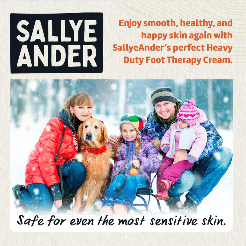 SALLYEANDER Heavy Duty Foot Therapy Cream - 2oz - Essential Oil Infused Healing Formula - Bold Tea Tree Oil, Mint, & Herbal Scent - Moisturize Dry Cracked Feet - BeesActive Australia