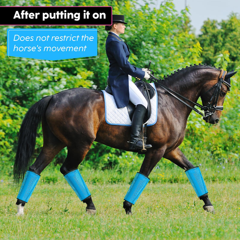 Fly Boots for Horses Set of 4, Horse Fly Boots Prevent Mosquito Bites, Fly Boots for Horses, Breathable Mesh Fly Leg Wraps for Horses Sky Blue 4 Pack - BeesActive Australia