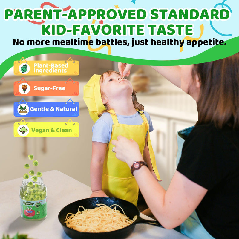 Appetite Booster for Kids, Weight Gain Gummies for Picky Eaters, 60 Cts | Appetite Increaser & Enhancer for Kids 2+, Plant-Based Digestive Support, High-Potency Zinc for Picky Eaters, Sugar-Free
