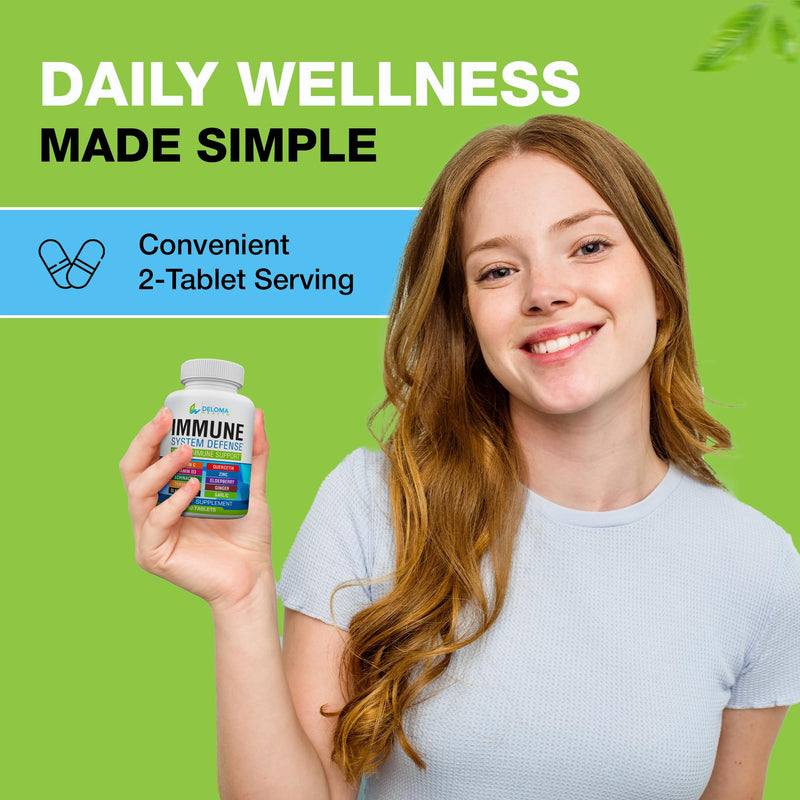 10 in 1 Immune System Support Supplement - Vitamin C (1000 mg), Quercetin, Vitamin D3 (5000iu), Zinc (40 mg), Elderberry, Echinacea, Turmeric, Ginger, Garlic, Black Pepper
