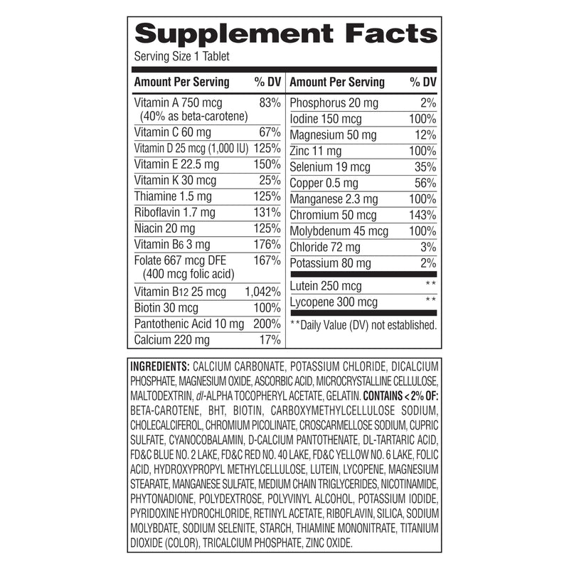 Equate Mature Adult 50+ One Daily Complete Multivitamin Compare to Centrum Silver (220 Ct) ( Pack of Two )