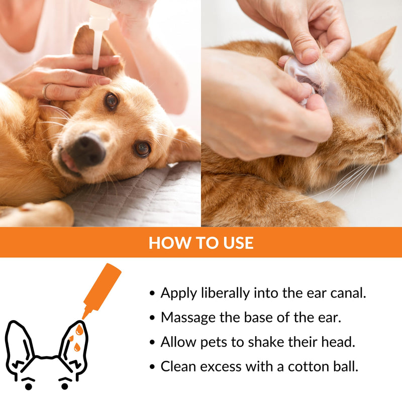 NutriPaw Ear Cleaner For Cats & Dogs (250ml) - Soothe Itchy, Gunky, Waxy & Smelly Ears - Stop Head Shaking, Ear Scratching & Rubbing - Support Ear Health - For Daily Use - Great for all pets