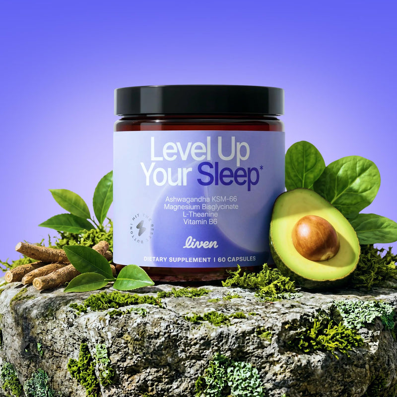 Level Up Your Sleep - Magnesium, Ashwagandha, L-Theanine & Vitamin B6 – Daily Balance & Calm Support - 30 Servings