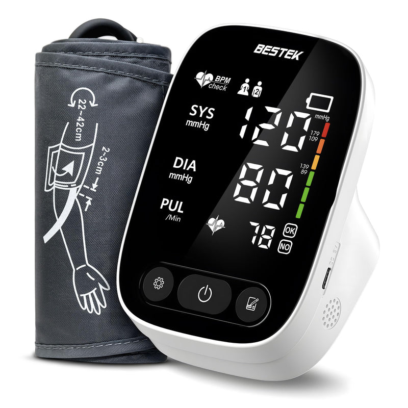 BESTEK Blood Pressure Monitor, Automatic Upper Arm BP Machine for Home Use 1 cuff