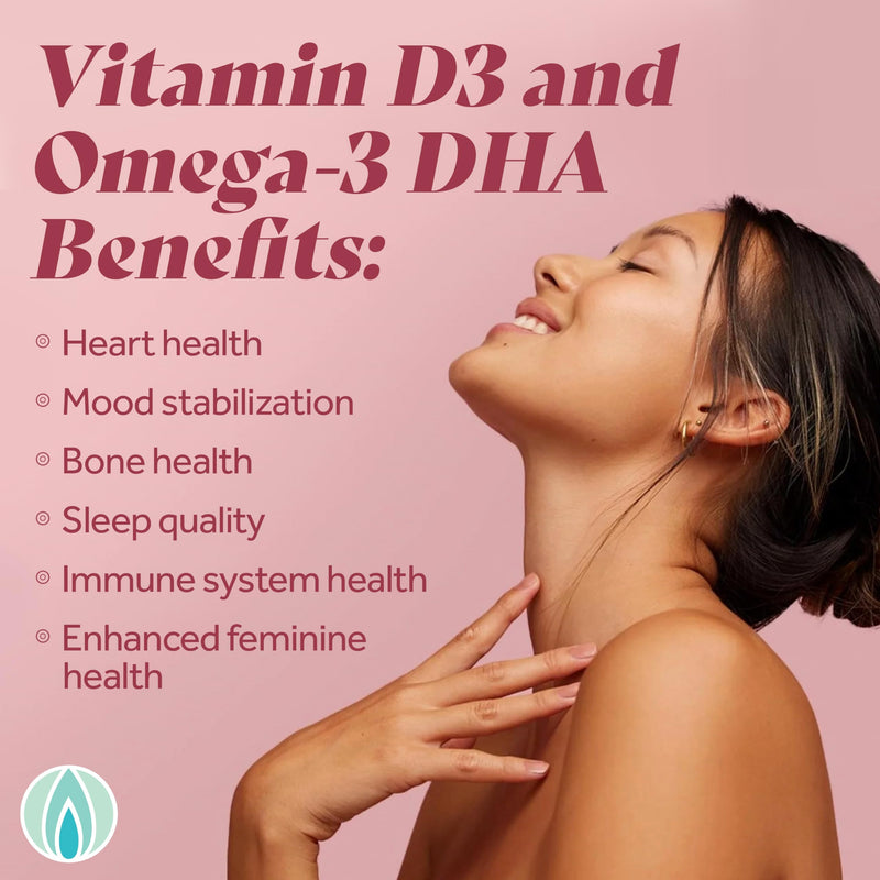 Femininity Smooth as Silk+ 30-Day Refill for Vaginal Dryness (60 Softgels) – Blend of Sea Buckthorn Oil, Vitamin D3 and Plant-Based Omega-3 DHA Refill Sachet (60 Softgels)