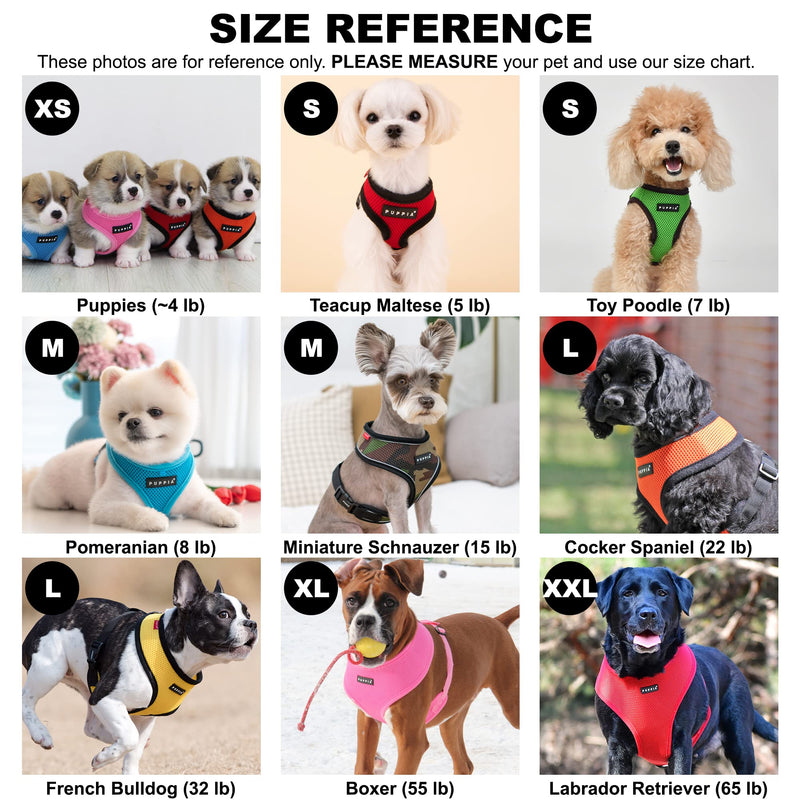 Puppia Soft Dog Harness No Choke Over-The-Head Triple Layered Breathable Mesh Adjustable Chest Belt and Quick-Release Buckle, Pink, Medium M (Neck: 12", Chest: 16"-22") - BeesActive Australia