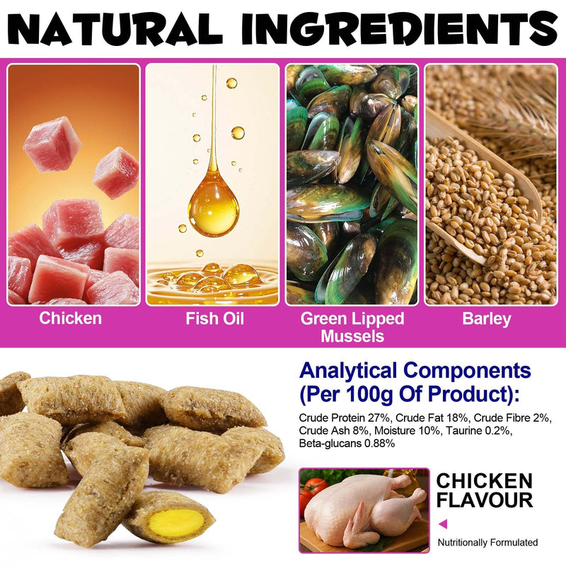15in1 Multivitamin Cat Treats –Chicken Flavor Chews with Taurine, Prebiotics, Omega, Vitamins & Minerals – Helps Support Immune, Joint, Skin & Coat, Digestive, Heart & Eye Health for Cats