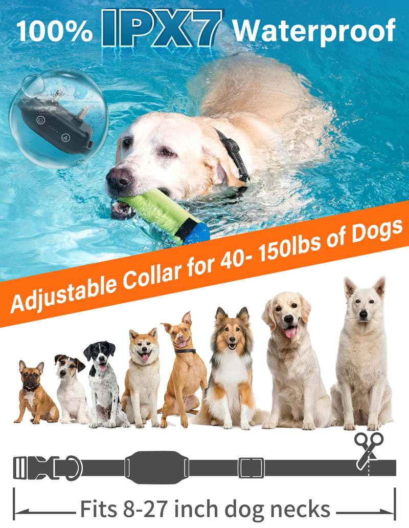 PaiPaitek Bark Collar with Remote and Automatic Mode - 3300ft Range Bark and Training Collar Combo, Shock Collar for Dogs 40-150 lbs Waterproof & Rechargeable Black - BeesActive Australia