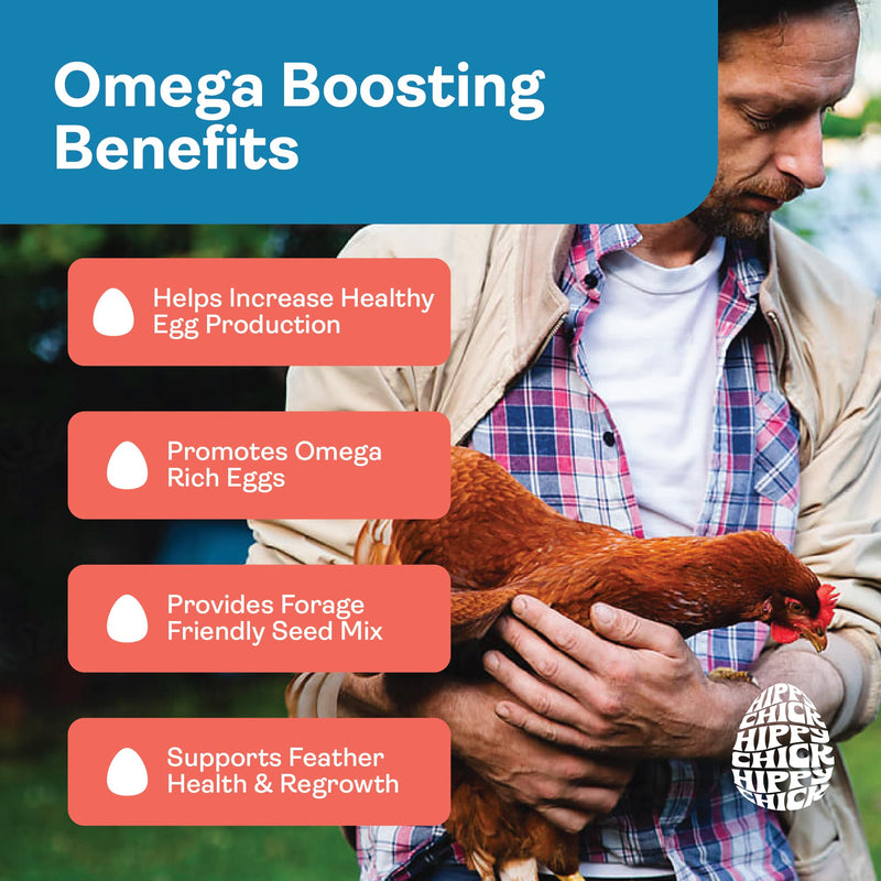 Hippy Chick Immuni-Guard + Omega Booster Bundle – Chicken Immune Support, Probiotics & Prebiotics, Omega-3 Egg Laying & Feather Health Supplement – Natural Poultry Treat & Flock Wellness Pack