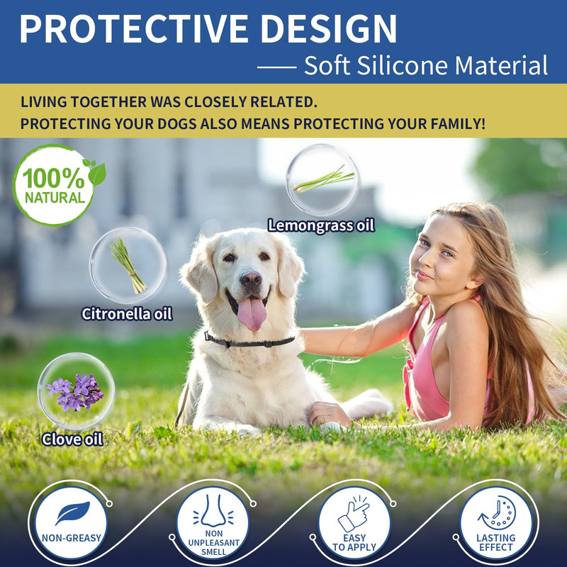 4 Pack Flea Collar for Dogs, Flea and Tick Collar for Dogs Puppies, 32 Months Flea and Tick Prevention for Dogs, Dog Flea Collar, Dog Flea and Tick Treatment-Black and Purple - BeesActive Australia