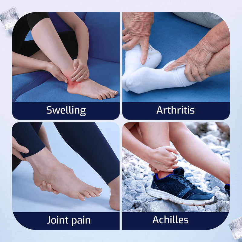 Ankle Ice Pack Wrap for Swelling - Hot/Cold Therapy Ice Wrap for Foot Pain Relief, Heel Pain Relief, Plantar Fasciitis, Achilles Tendonitis Relief, Sprained Ankle Compression, Medium - BeesActive Australia