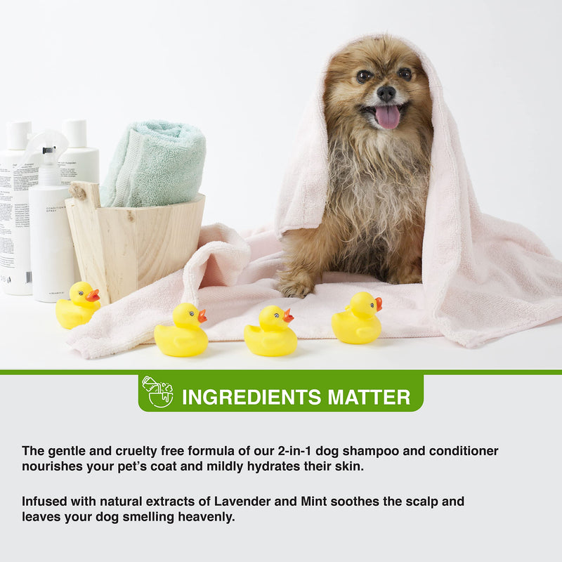 Pure and Natural Pet USDA Certified Organic 2-in-1 Grain Free Shampoo & Conditioner (Lavender & Mint) 16 oz. - BeesActive Australia