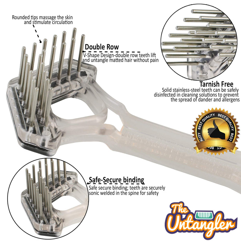 Mini-Rake V-Shaped with Double-Row Rotating Teeth (Crystal with BlackTop) Crystal with BlackTop - BeesActive Australia